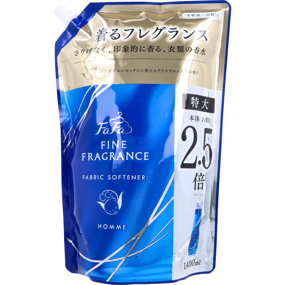 ファーファ ファインフレグランス オム 柔軟剤 清潔感あるクリスタルムスクの香り 詰替用 1400mL