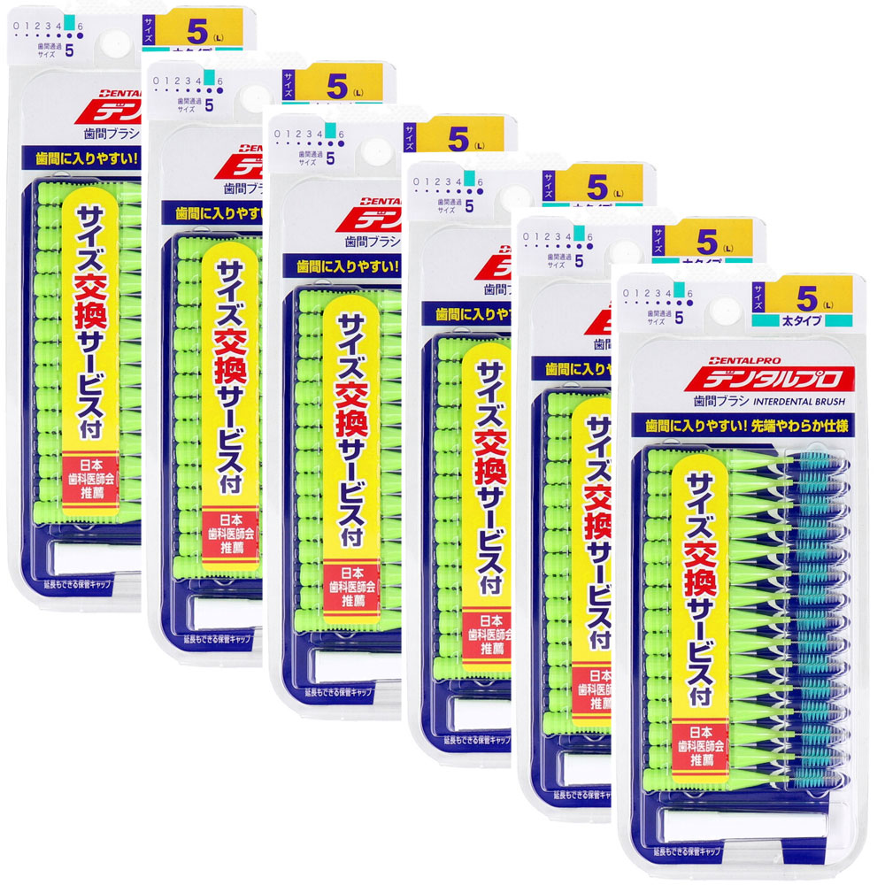 デンタルプロ 歯間ブラシ I字型 太タイプ サイズ5(L) 15本入×6個セット