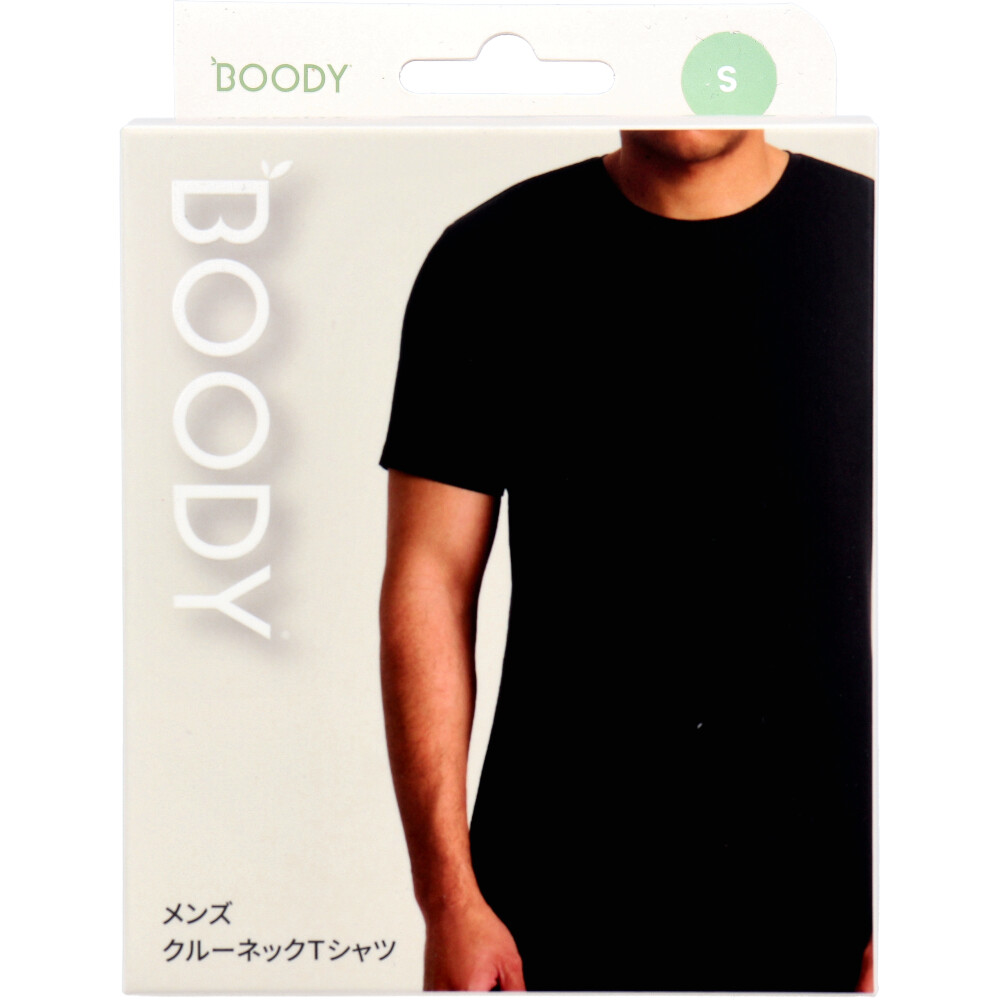 BOODY メンズ クルーネックTシャツ ブラック Sサイズ 1枚入