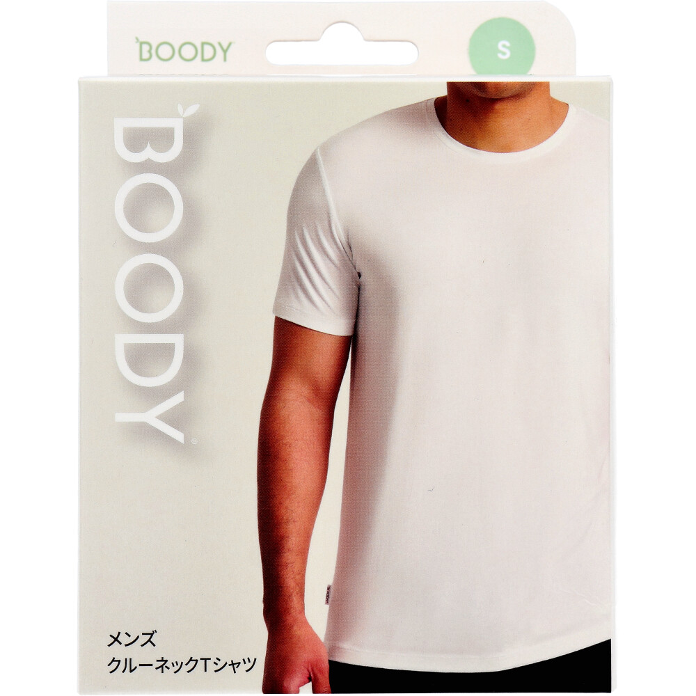 BOODY メンズ クルーネックTシャツ ホワイト Sサイズ 1枚入