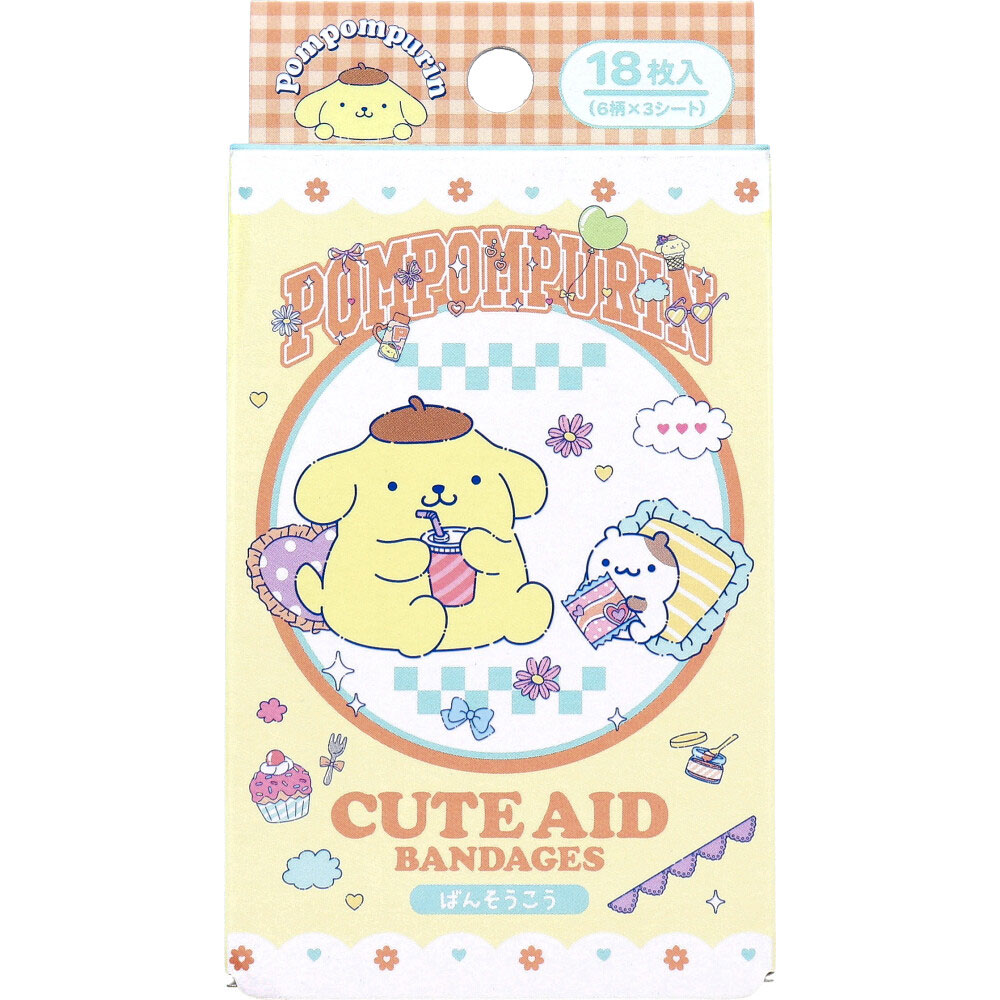 ワンダフルワールド2 ポムポムプリン CUTE AID ばんそうこう 18枚入