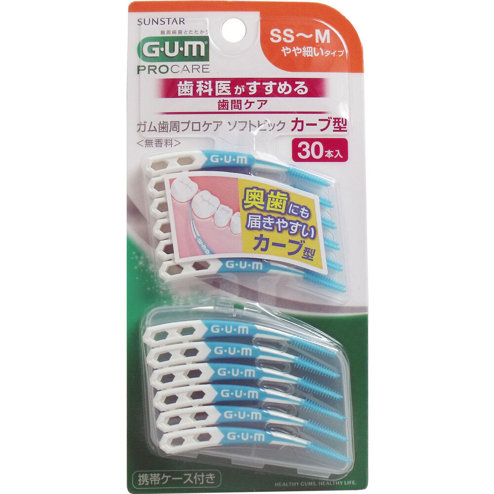 GUM ガム 歯周プロケア ソフトピック カーブ型 ＳS-Ｍ 30本入