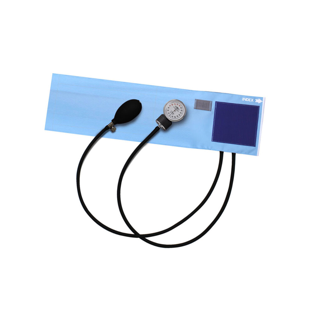 【アウトレット】FOCAL アネロイド血圧計 FC-100V イージーリリースバルブ付 ナイロンカフ スカイブルー