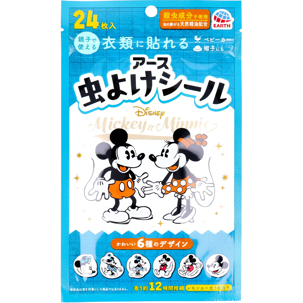 アース 虫よけシール ミッキー＆ミニー レモンユーカリの香り 24枚入