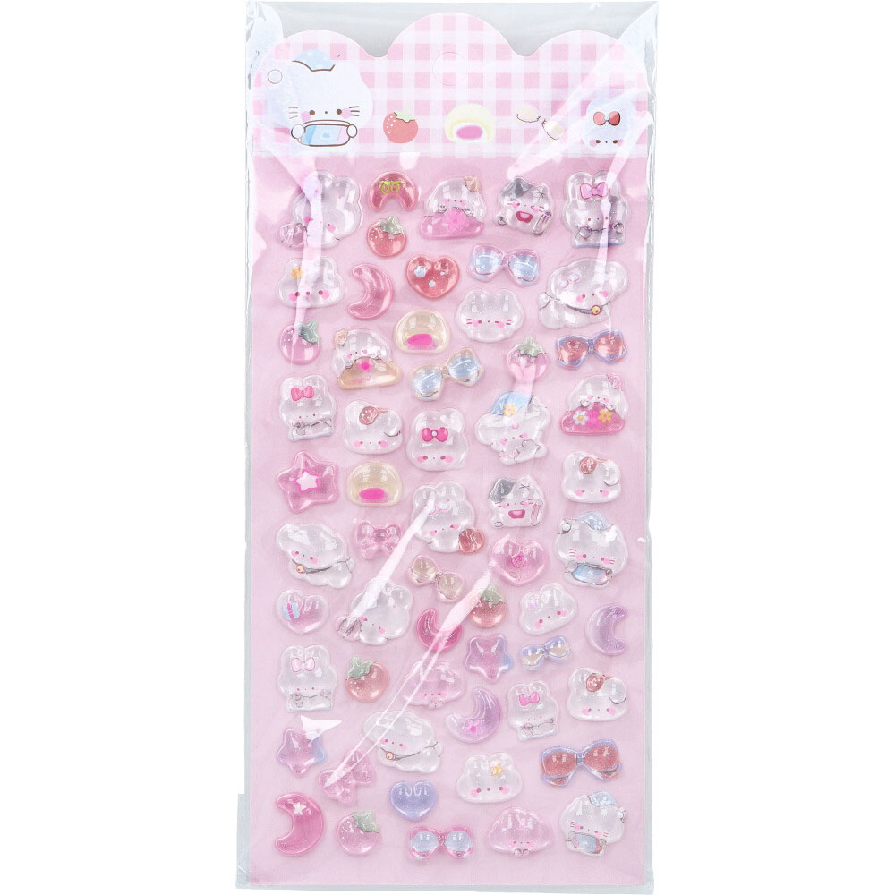 ぷくぷくシールファンシーアソート ぷくちゅるシール ピンク 1枚入