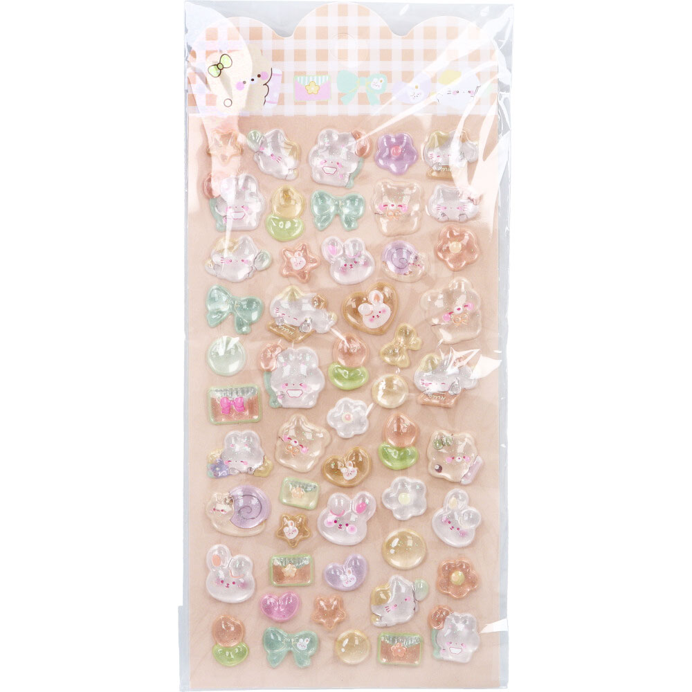 ぷくぷくシールファンシーアソート ぷくちゅるシール ベージュ 1枚入