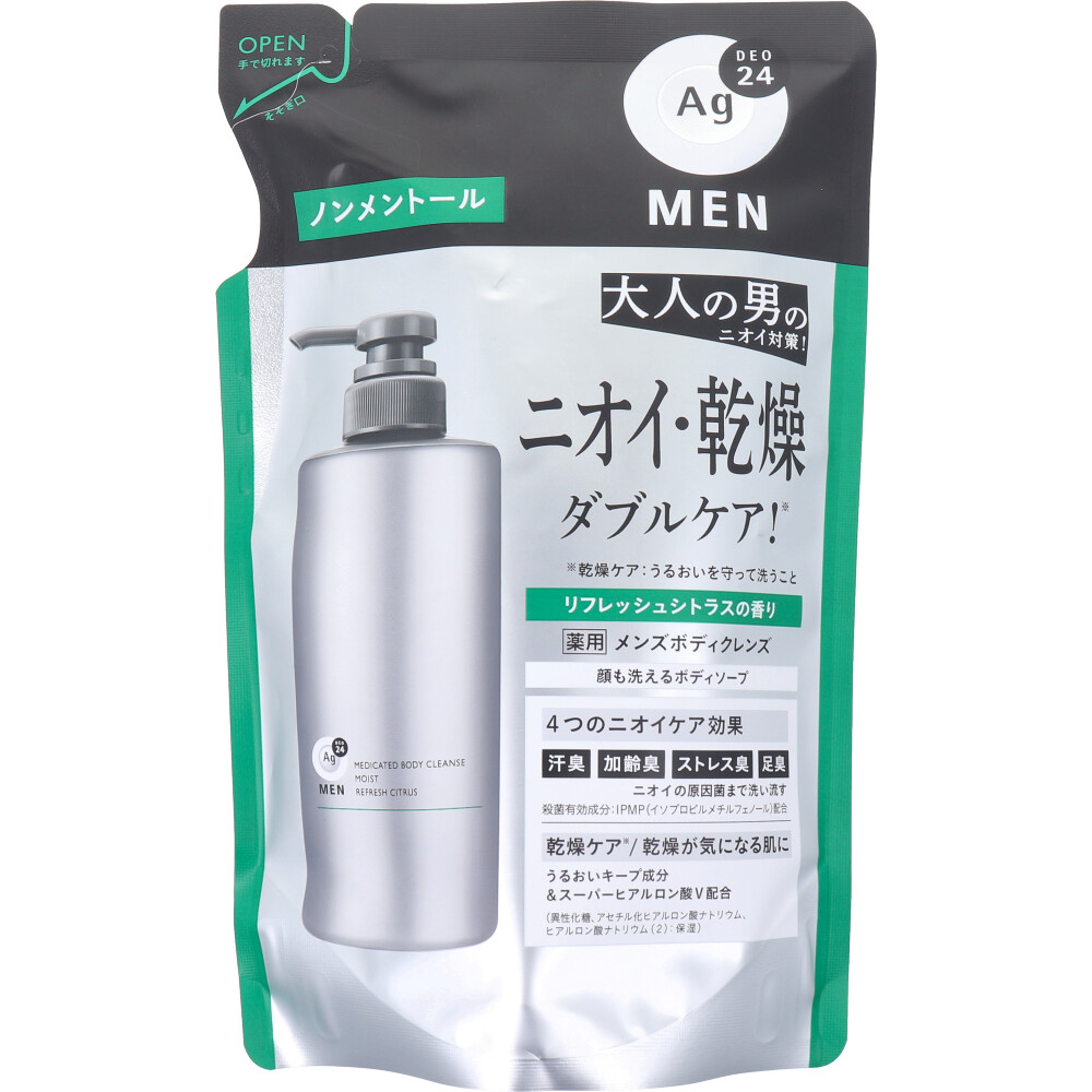 エージーデオ24メン 薬用メンズボディクレンズ モイスト ノンメントール リフレッシュシトラスの香り 詰替用 420mL