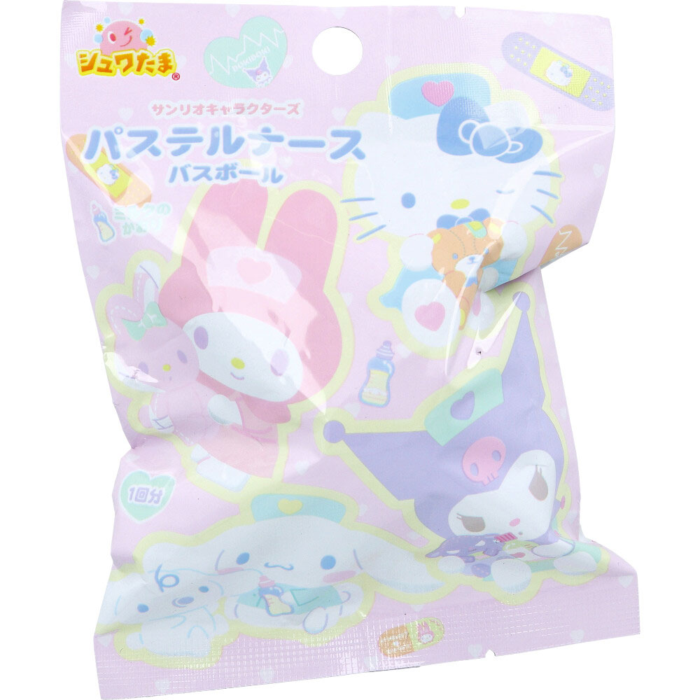 シュワたま サンリオキャラクターズ パステルナース バスボール ミルクのかおり 75g 1回分
