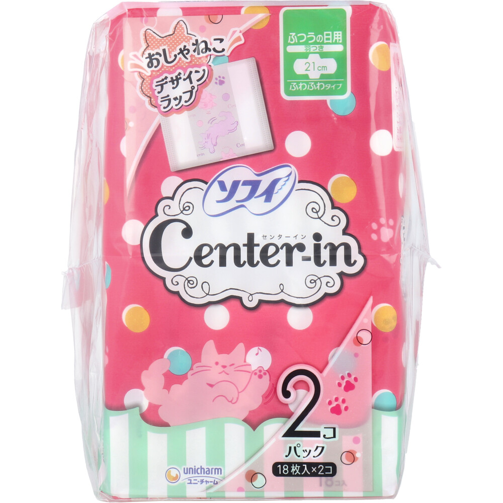 ソフィ センターイン ふわふわタイプ ふつうの日用 羽つき 18枚入×2個パック